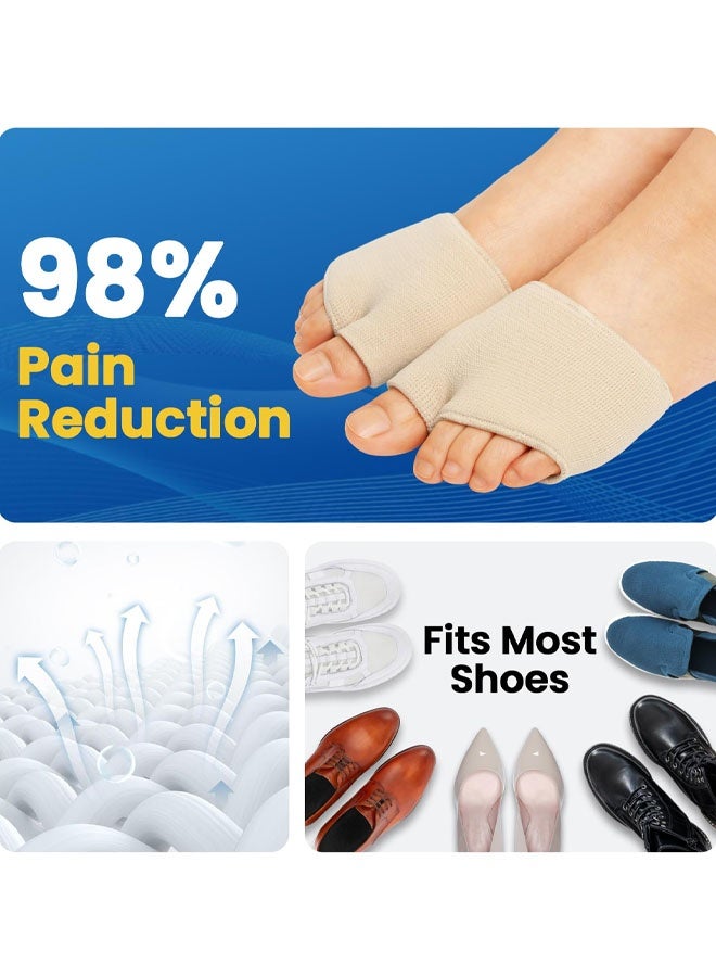 وسادات دعم مقدمة القدم - وسادات جل طبية لعظام مشط القدم لتخفيف آلام وضغط مقدمة القدم، مثالية للعاملين الذين يقفون طوال اليوم - Image 4